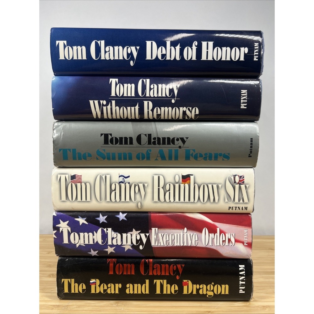 Tom Clancy 6 Book Hardcover Lot Jack Ryan Rainbow Six Executive Orders Putnam